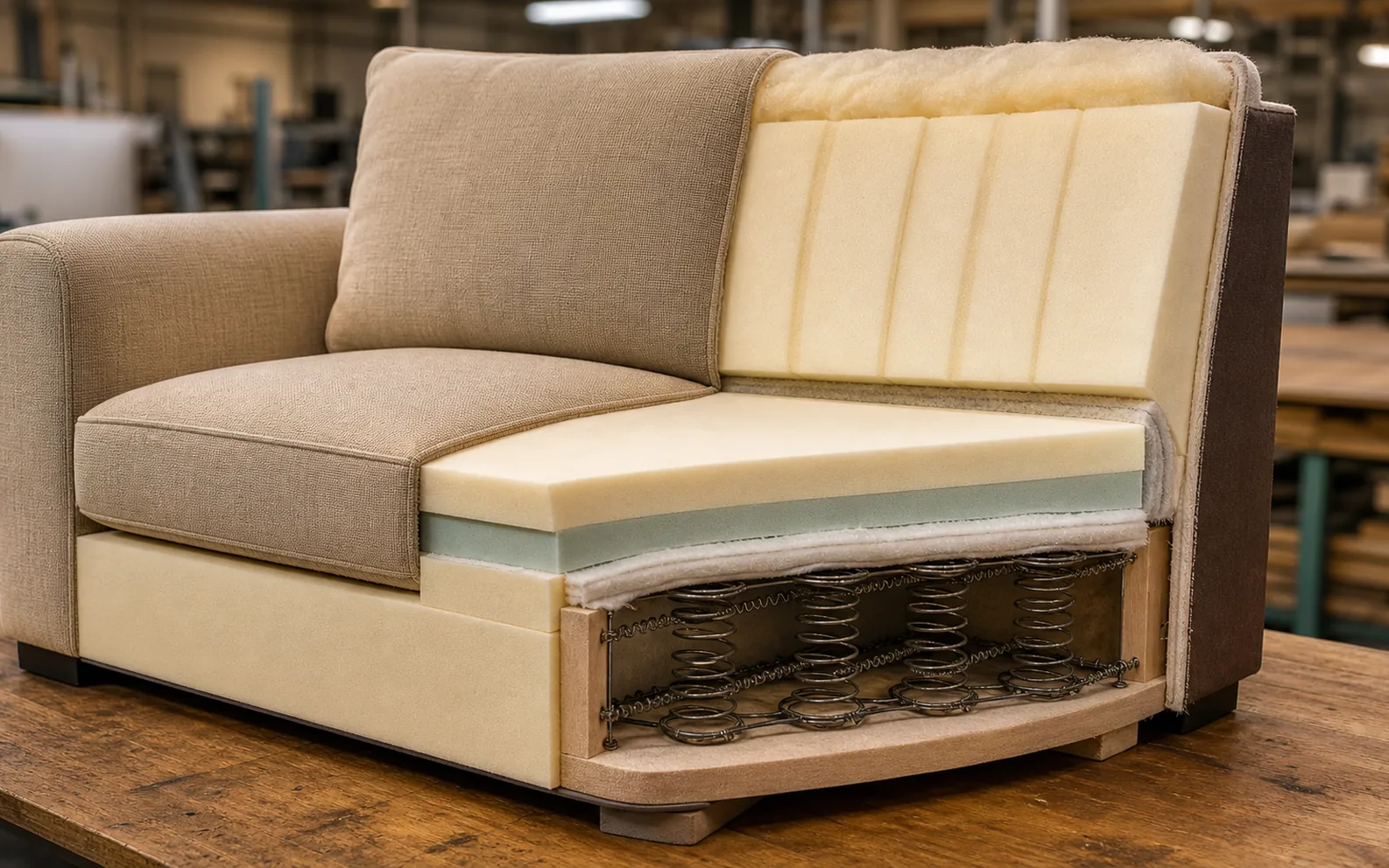 Foam density cutaway