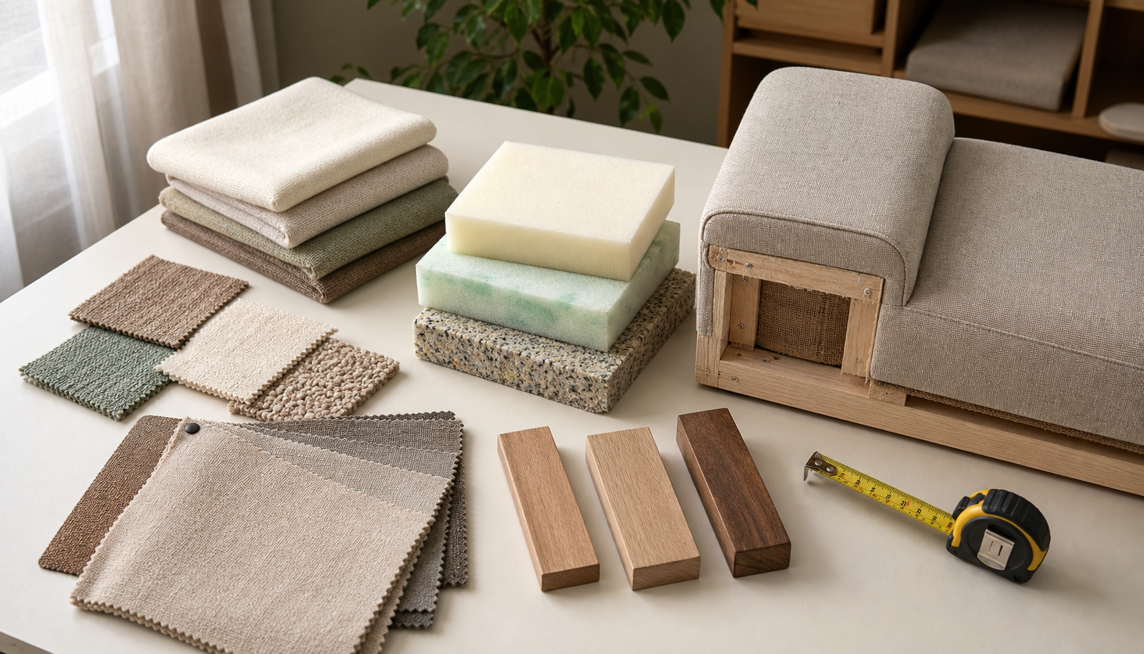 Customization: material planning with swatches and samples (illustrative).